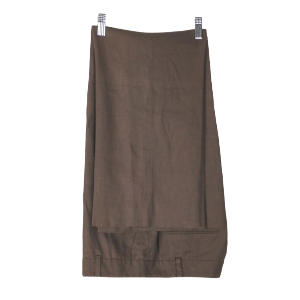 Lauren Ralph Lauren Womens Linen Trouser Pants Brown Size 10 Lined Flat Front - Picture 4 of 12